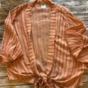 FREE PEOPLE Striped Kimono Jacket Top One Size